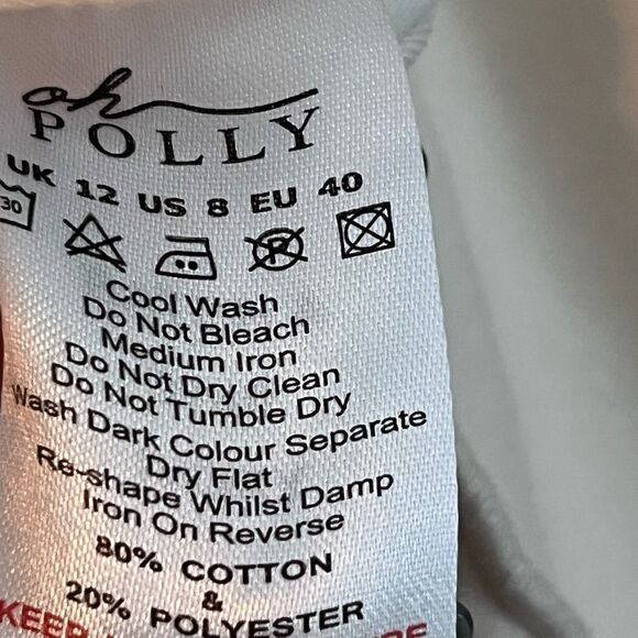 Oh Polly Cropped Ruffle Bubble Puff Sleeved Sweatshirt Size 8 - Picture 6 of 6